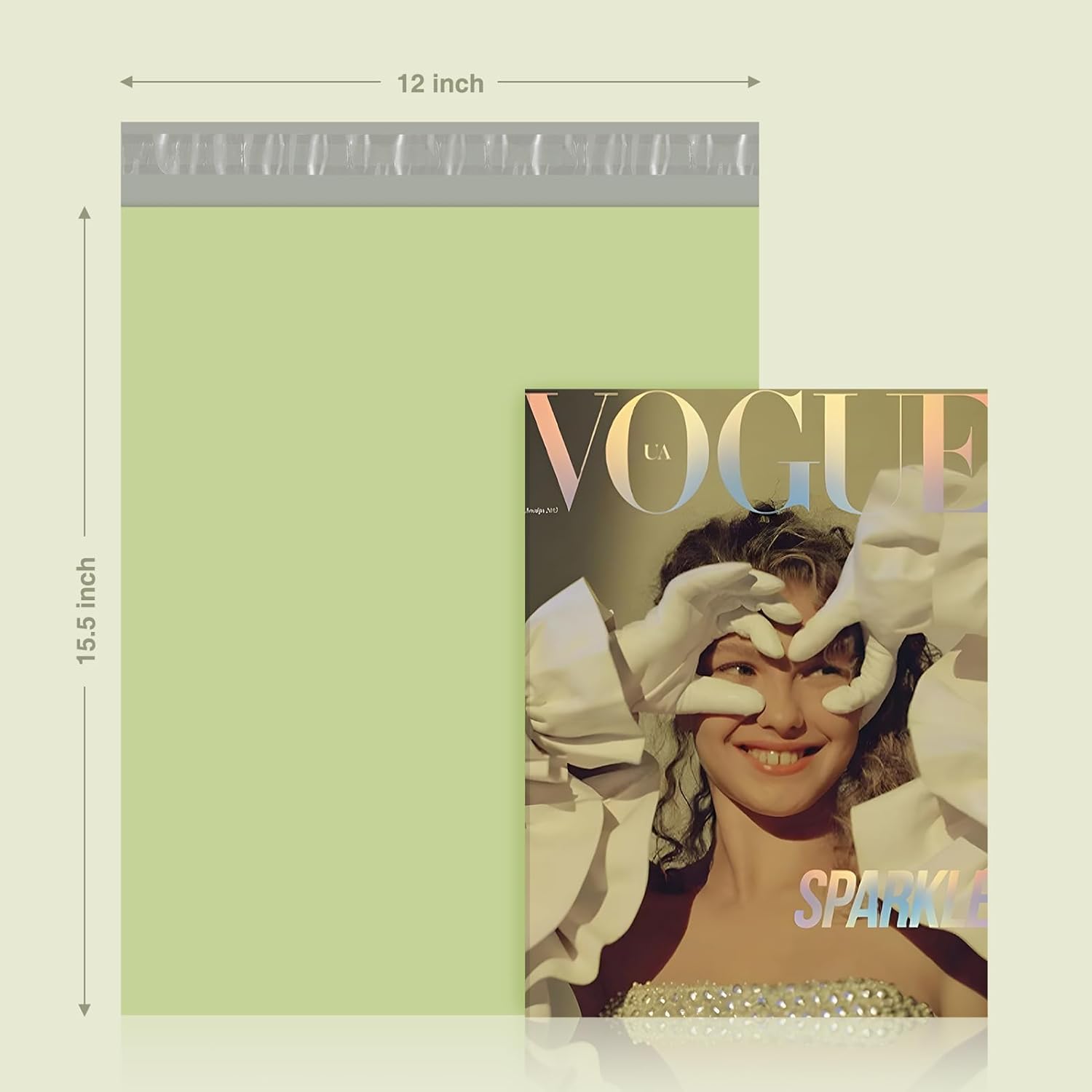 Metronic Poly Mailers 12x15.5 100 Pcs | Medium Size Shipping Bags for Clothing | Strong Adhensive Mailing Bags for Small Business, Shipping Envelopes, Tear-resistant Packing Bags in Green